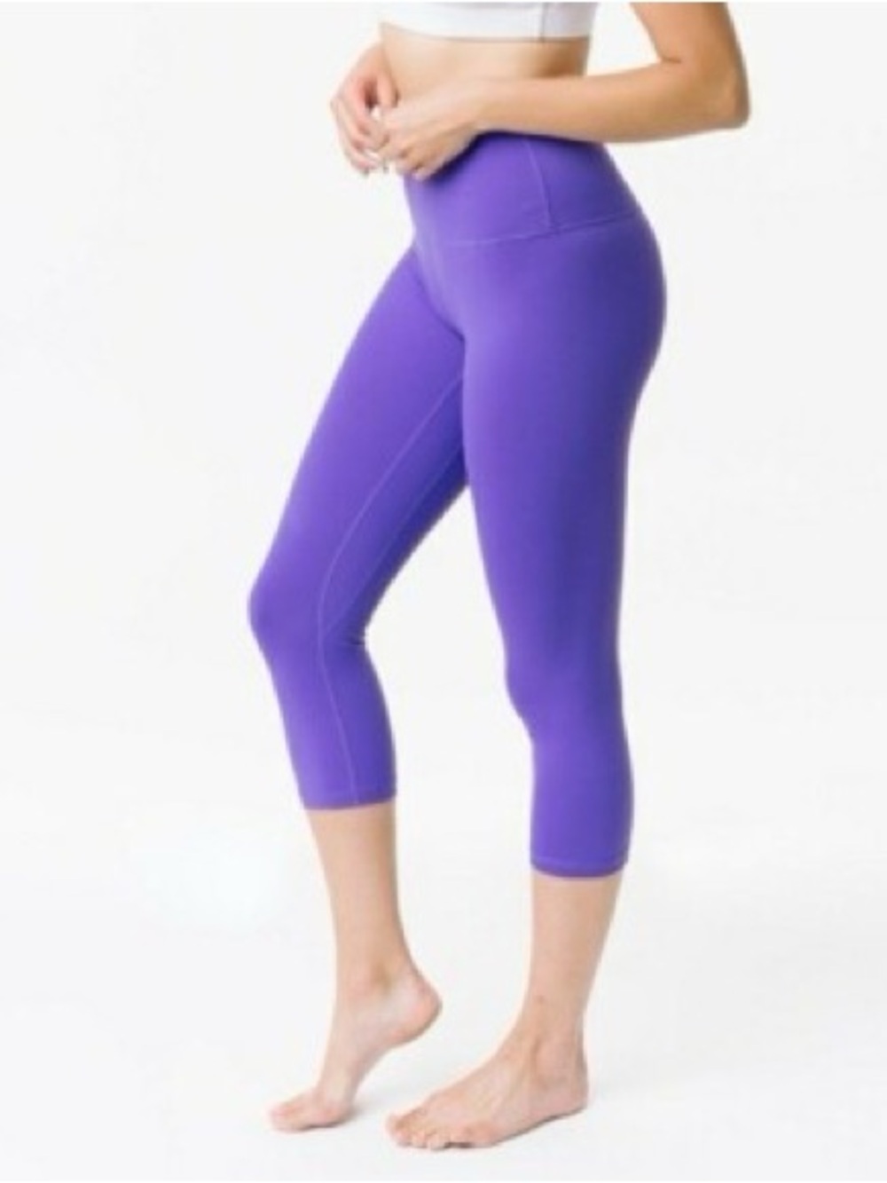 ZYIA Purple Capri Leggings for Kids - Stretch Active Bottoms